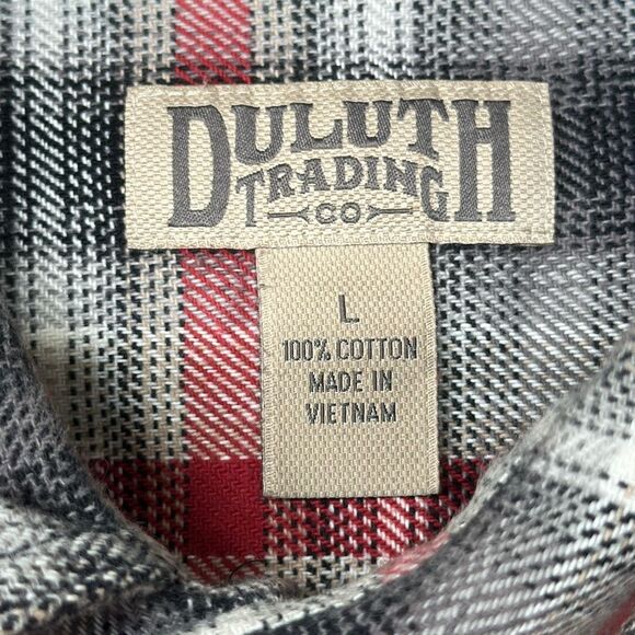 Duluth Trading Shirt Mens Large Burlyweight Flannel Plaid Long Sleeve Shirt L - Picture 5 of 6